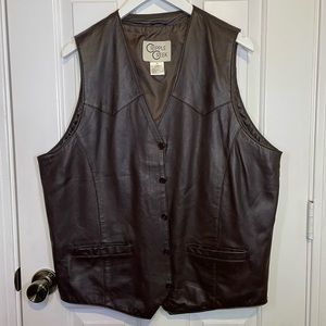 Cripple Creek | 100% Genuine Leather Brown Vest